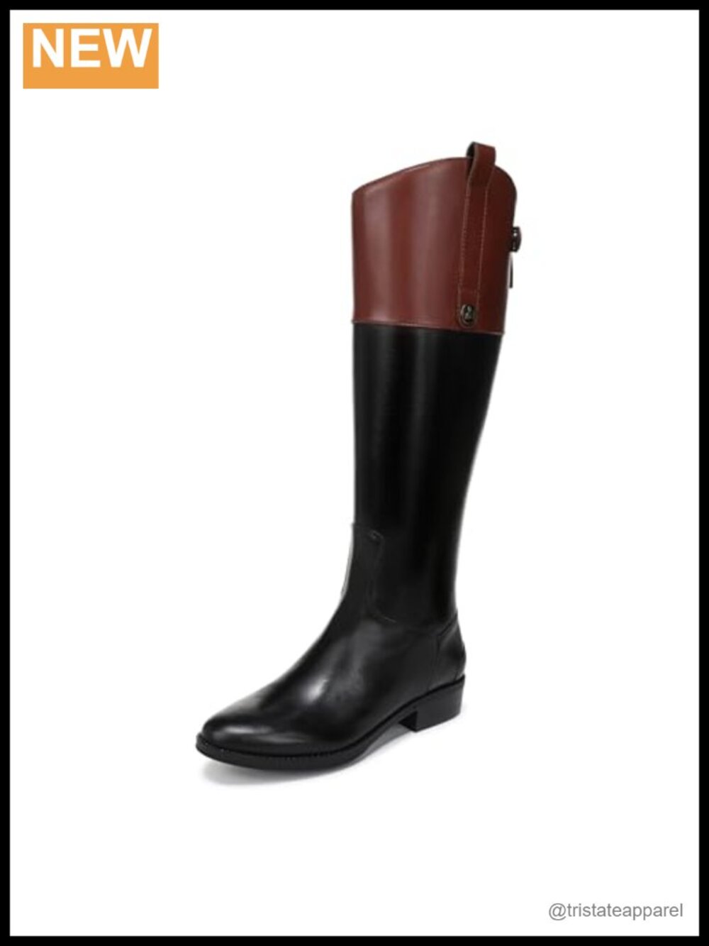 Women's Leather Equestrian Riding Boots Mid-Calf Zip Closure